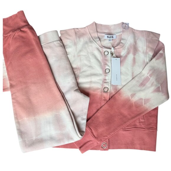 NEW 525 AMERICA Sweat Set XS Ombre Long-Sleeve Clay Rose Pink Revolve Streetwear - Picture 4 of 12